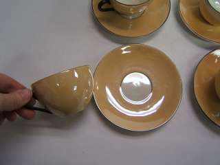 Rudolf Wachter Porzellan Manufaktur Peach 4 cups saucer  