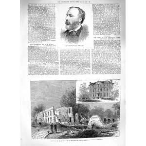  1883 ANDREW CLARK FIRE PRIVATE LUNATIC ASYLUM SOUTHALL 