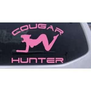 Pink 28in X 21.3in    Cougar Hunter Funny Car Window Wall Laptop Decal 