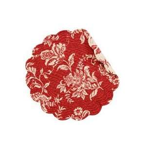   of 4 PCS Quilted,17 Round Placemat, Birkdale Red