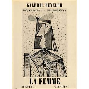  1971 Print Picasso La Femme Galerie Beyeler Poster 1960 