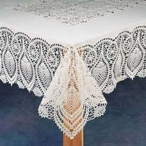  Crocheted Lace Vinyl Table Cover 60x90 Oval