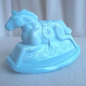  Rocky Rocking Horse By Guernsey Glass in Blue Aqua Glass 
