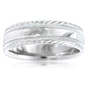  Platinum Antique Style Wedding Band Ring Jewelry