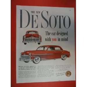 DeSoto car Print Ad. Orinigal 1949 Vintage Collier,s Magazine ad. 2 