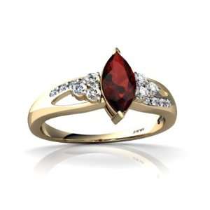   Yellow Gold Marquise Genuine Garnet Antique Style Ring Size 8 Jewelry