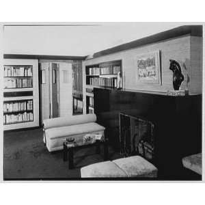   at 10 E. 85th St., New York City. View to fireplace and bookcase 1951