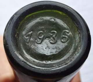 1936 Belgium AIGLE BELGICA Embossed Beautiful Thick Green Glass Beer 