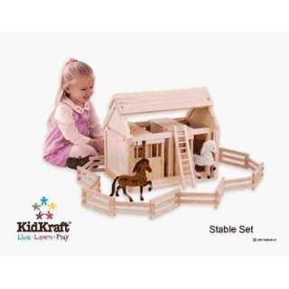   Wooden Stable Barn for Breyer Horses   with 2 horses Toys & Games