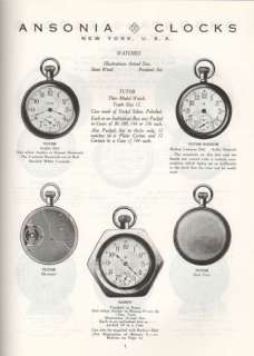 Ansonia Clock Company 1920 Catalog Reprint alarm office  