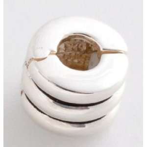 Circular Silver Stop Charm Bead 925 Sterling Silver Compatible with 