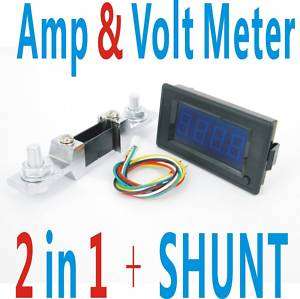 200V 200A DC Digital Blue LED Amp Volt Meter Shunt NEW  