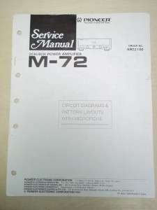 Pioneer Service Manual~M 72 Power Amplifier~Original~Repair  