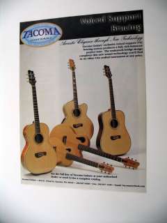 Tacoma Guitars Voiced Support Bracing 1997 print Ad  