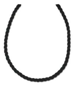    Sterling Silver 17 inch Black 3mm Nylon Cord Necklace. Jewelry