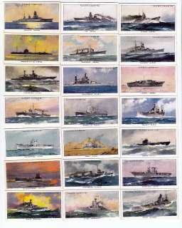 1939 Set of 50 Warships Cards USA USSR Japan Germany United Kingdom 