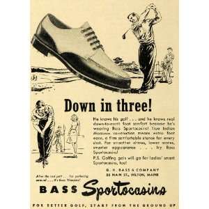   Ad Bass Sportocasins Golf Indian Moccasin Weejuns   Original Print Ad