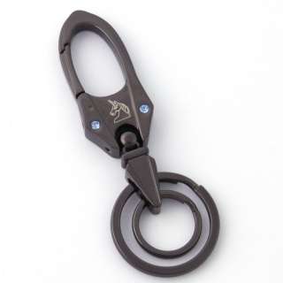 Fashion Black Classical Style Clasp Key Ring Key Chain 2 Split Ring 