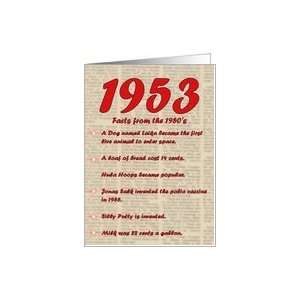  1953 FUN FACTS   BIRTHDAY newspaper print nostaligia year 