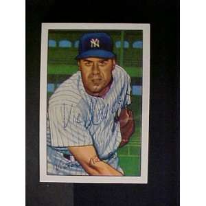  Vic Raschi New York Yankees #37 1952 Bowman Reprint Signed 