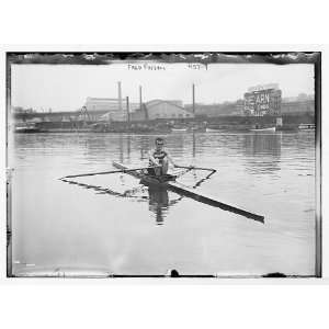  Photo Fred Fussell, on river in one man shell 1900