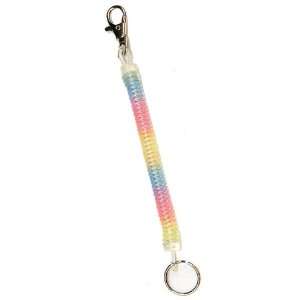  Plastic Coil Key Chain with Clip and Key Ring Office 