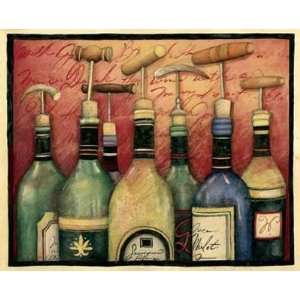 Cork Screws and Wine by Susan Winget. Size 10.00 inches width by 8.00 