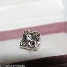 Authentic Pandora 925 ALE Flower Clear Crystal Charm 790260CZ Retired 