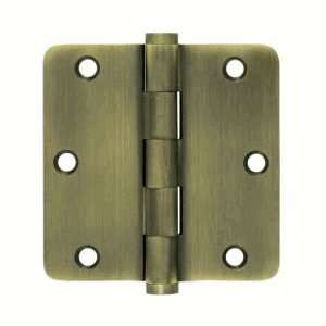 Deltana S35R45 Antique Brass 3 1/2 x 3 1/2 Steel 1/4 Radius Corner 