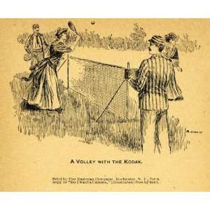  1891 Ad Tennis Pickleball Kodak Eastman Brown Art NY 