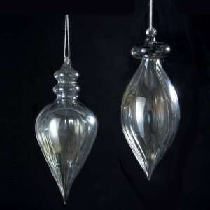  Club Pack of 12 Icy Crystal Smoke Grey Glass Finial 