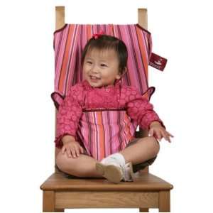  TotSeat Travel Fabric High Chair & Seat (Pink Stripes) (37 