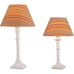 Lite Source Ls 22740 Pair Of Table Lamps In White With Bright Multi 