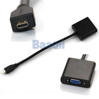 Micro HDMI D Type Input to VGA Output Port Projector Adapter Cable 