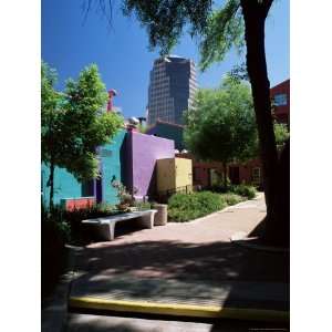 Pastel Coloured Walls in Village, La Placita, Tucson, Arizona, USA 