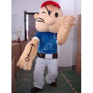  Popeye the Sailor Mascot Costume Fancy Dress Outfit Toys 