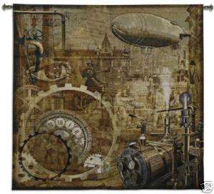 STEAMPUNK VICTORIAN ERA SCIENCE WALL HANGING TAPESTRY  