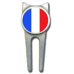 France flag golf divot tool