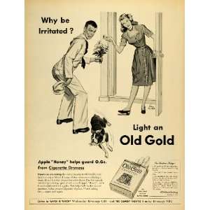  1945 Ad Lorillard Tobacco Co Old Gold Cigarettes Pack Apple 