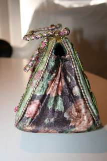 MARY FRANCES Beaded Jeweled Velvet Minaudière Hand BAG  