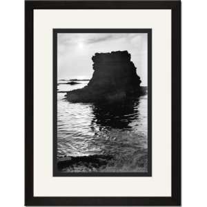  Black Framed/Matted Print 17x23, Rock of Andromeda