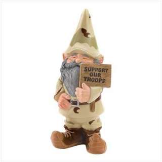 SUPPORT OUR TROOPS GARDEN CAMO GNOME INDOOR / OUTDOOR  