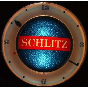  Vintage, Nostalgic Schlitz Bar Clock, circa 1961