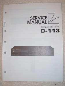 Luxman/Lux Service Manual~D 113 CD Compact Disc Player  