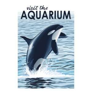  Visit the Aquarium, Orca Jumping Premium Poster Print 