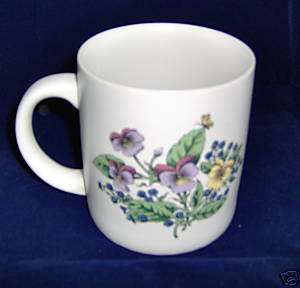 Coffee Mug Cup Vermillion Forget Me Not Flowers & Butterfly Floral 
