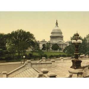  Capitol from Library of Congress Steps, 1898   Print of a 