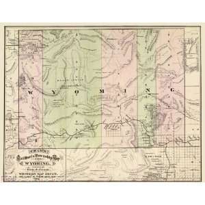  RAILROAD AND TOWNSHIP MAP OF WYOMING (WY) BY GEORGE F 