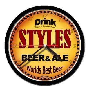 STYLES beer and ale cerveza wall clock