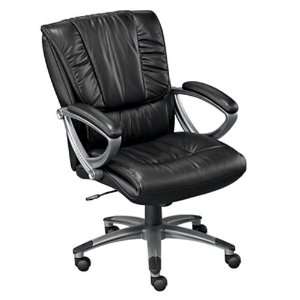  Valor Mid Back Leather Executive Chair Black Leather 